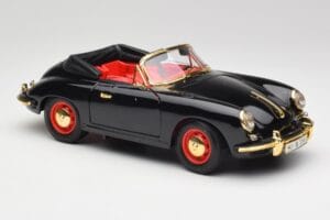 Porsche 356B Cabriolet Sort Bburago 1:18 3031D Metal — billede 6 af 8