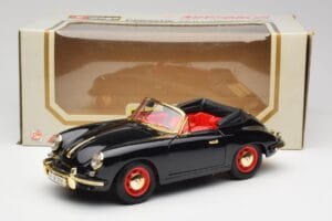 Porsche 356B Cabriolet Sort Bburago 1:18 3031D Metal — billede 8 af 8