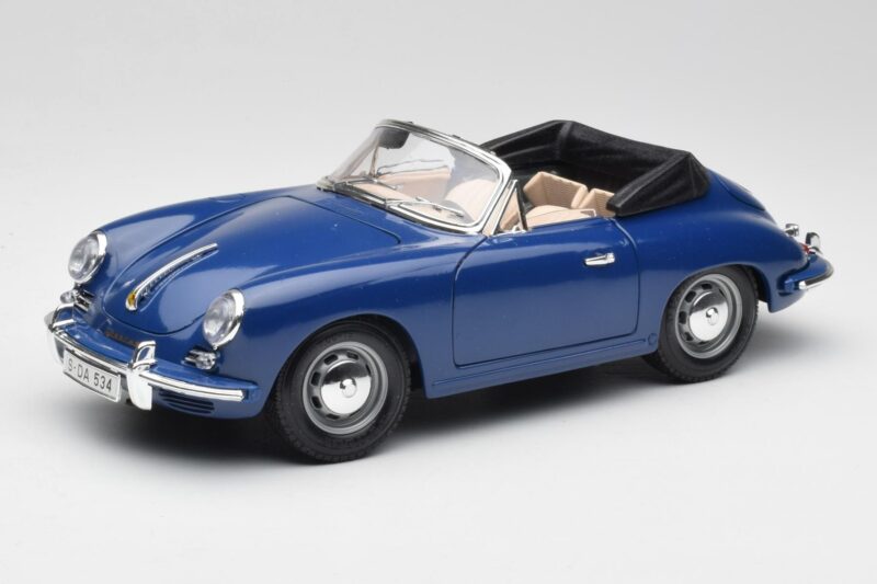Porsche 356B Cabriolet Blå Bburago 1:18 3051 Metal