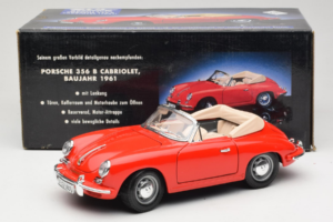 Porsche 356B Cabriolet Rød Tchibo 1:18 45703 Metal — billede 8 af 8