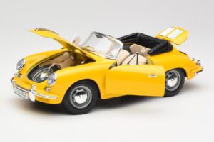 Porsche 356B Cabriolet Gul Bburago 1:18 3031 Metal — billede 2 af 8