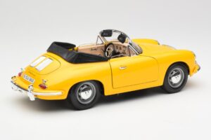 Porsche 356B Cabriolet Gul Bburago 1:18 3031 Metal — billede 3 af 8