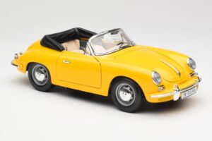 Porsche 356B Cabriolet Gul Bburago 1:18 3031 Metal — billede 6 af 8