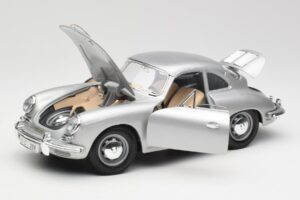 Porsche 356B Sølv Bburago 1:18 3021-M1 Metal — billede 2 af 8