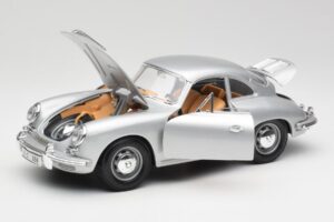 Porsche 356B Sølv & Brun Interiør Bburago 1:18 3021-M2 Metal — billede 2 af 8