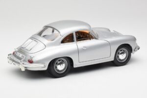 Porsche 356B Sølv & Brun Interiør Bburago 1:18 3021-M2 Metal — billede 3 af 8