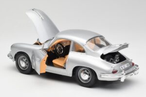 Porsche 356B Sølv & Brun Interiør Bburago 1:18 3021-M2 Metal — billede 5 af 8