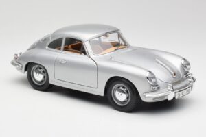 Porsche 356B Sølv & Brun Interiør Bburago 1:18 3021-M2 Metal — billede 6 af 8