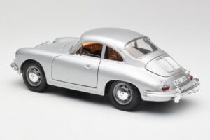 Porsche 356B Sølv & Brun Interiør Bburago 1:18 3021-M2 Metal — billede 7 af 8