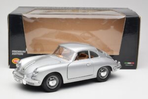 Porsche 356B Sølv & Brun Interiør Bburago 1:18 3021-M2 Metal — billede 8 af 8
