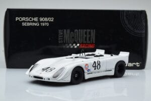 Porsche 908/02 #48 S. McQueen / P. Revson 12 Hours of Sebring 2nd Place Post Race Version 1970 AUTOart 1:18 87072 Metal — billede 8 af 8