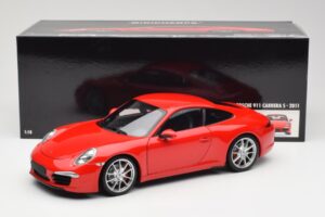 Porsche 911 991 Carrera S Guards Rød Minichamps 1:18 100061020 Metal — billede 8 af 8
