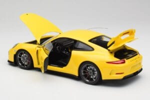 Porsche 911 991 GT3 Racing Gul & Sølvfælge Minichamps 1:18 110062722 Metal — billede 5 af 8