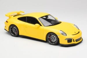 Porsche 911 991 GT3 Racing Gul & Sølvfælge Minichamps 1:18 110062722 Metal — billede 6 af 8