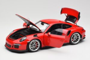 Porsche 911 991 GT3 RS Guards Rød Sølv Fælge AUTOart 1:18 78165 Metal — billede 2 af 8