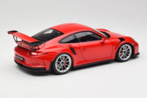 Porsche 911 991 GT3 RS Guards Rød Sølv Fælge AUTOart 1:18 78165 Metal — billede 3 af 8