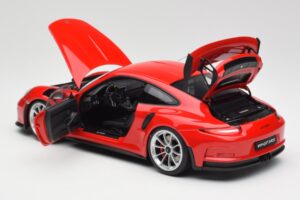 Porsche 911 991 GT3 RS Guards Rød Sølv Fælge AUTOart 1:18 78165 Metal — billede 5 af 8
