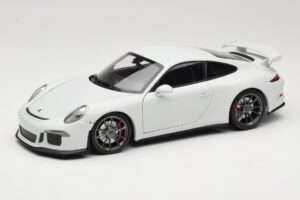 Porsche 911 991 GT3 Hvid Med Sølvfælge Minichamps 1:18 113062721 Metal
