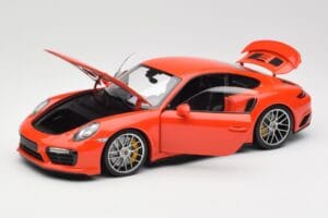 Porsche 911 991 Turbo S Lava Orange Minichamps 1:18 110067120 Metal — billede 2 af 8