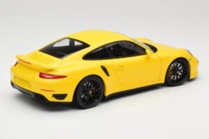 Porsche 911 991 Turbo S Gul Med Sorte Fælge Minichamps 1:18 110062321 Metal — billede 3 af 8