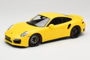 Porsche 911 991 Turbo S Gul Med Sorte Fælge Minichamps 1:18 110062321 Metal