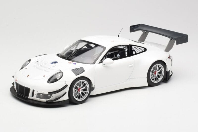 Porsche 911 991.1 GT3 R Hvid Med Sølvfælge Minichamps 1:18 153166000 Metal