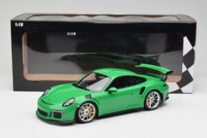Porsche 911 991.1 GT3 RS Lizard Grøn & Sølv Hjul Minichamps 1:18 153066229 Metal — billede 6 af 6