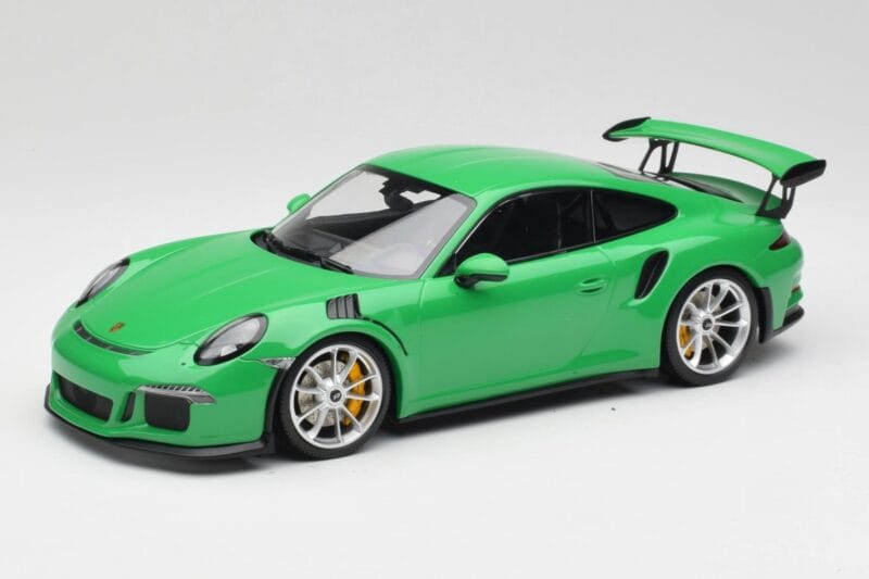 Porsche 911 991.1 GT3 RS Lizard Grøn & Sølv Hjul Minichamps 1:18 153066229 Metal