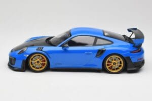 Porsche 911 991.2 GT2 RS Blå med Gyldne Fælge Minichamps 1:18 155068302 Metal — billede 3 af 6
