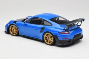 Porsche 911 991.2 GT2 RS Blå med Gyldne Fælge Minichamps 1:18 155068302 Metal — billede 5 af 6