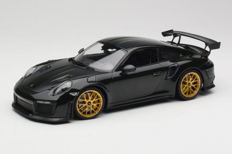 Porsche 911 991.2 GT2 RS Grøn Weissach Package Gyldne Fælge Minichamps 1:18 155068306 Metal