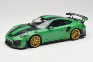 Porsche 911 991.2 GT2 RS Weissach Package British Racing Grøn & Guld Hjul Minichamps 1:18 153068318 Metal