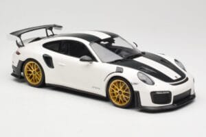 Porsche 911 991.2 GT2 RS Weissach Package Hvid Med Guldfælge Minichamps 1:18 153068308 Metal — billede 4 af 6