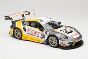 Porsche 911 991.2 GT3 R Rowe Racing #98 N. Muller / R. Dumas / M. Jaminet 24 Hours of Spa 2019 Minichamps 1:18 155196098 Meta — billede 4 af 6