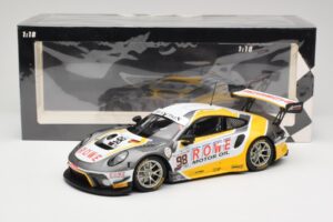 Porsche 911 991.2 GT3 R Rowe Racing #98 N. Muller / R. Dumas / M. Jaminet 24 Hours of Spa 2019 Minichamps 1:18 155196098 Meta — billede 6 af 6