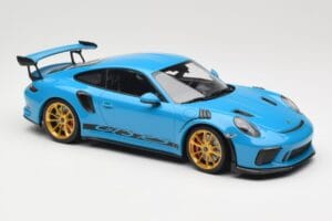Porsche 911 991.2 GT3 RS Blå med Gyldne Fælge Minichamps 1:18 155068222 Metal — billede 4 af 6