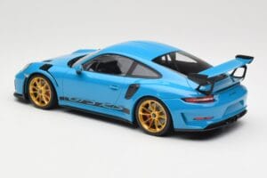 Porsche 911 991.2 GT3 RS Blå med Gyldne Fælge Minichamps 1:18 155068222 Metal — billede 5 af 6