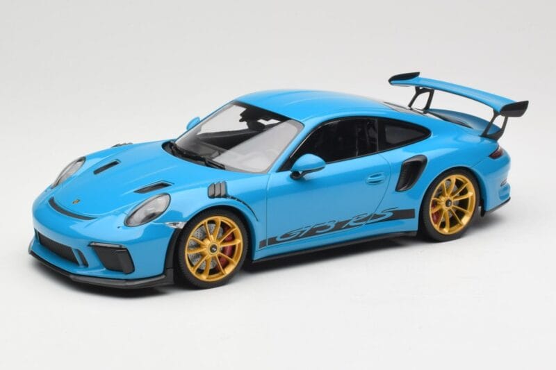 Porsche 911 991.2 GT3 RS Blå med Gyldne Fælge Minichamps 1:18 155068222 Metal