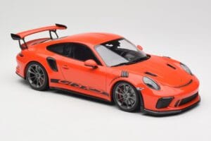 Porsche 911 991.2 GT3 RS Lava Orange & Sølv Fælge Minichamps 1:18 155068225 Metal — billede 4 af 6