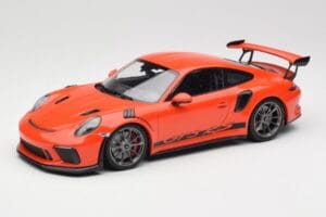 Porsche 911 991.2 GT3 RS Lava Orange & Sølv Fælge Minichamps 1:18 155068225 Metal