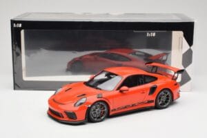 Porsche 911 991.2 GT3 RS Lava Orange & Sølv Fælge Minichamps 1:18 155068225 Metal — billede 6 af 6