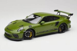 Porsche 911 991.2 GT3 RS Lizard Grøn Med Sorte Fælge Minichamps 1:18 155068233 Metal