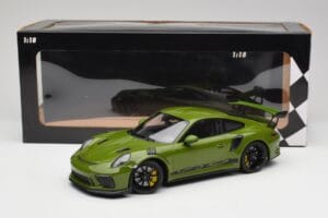 Porsche 911 991.2 GT3 RS Lizard Grøn Med Sorte Fælge Minichamps 1:18 155068233 Metal — billede 6 af 6