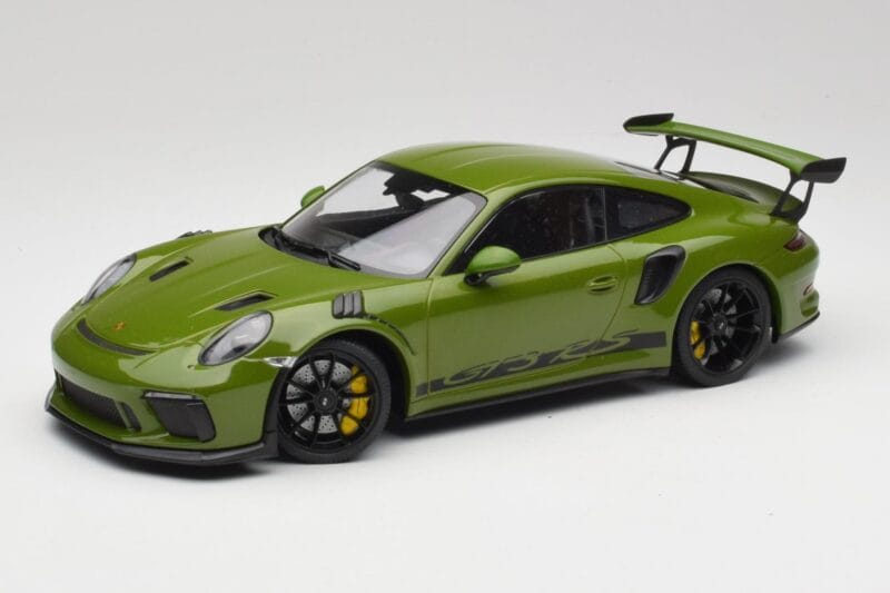 Porsche 911 991.2 GT3 RS Lizard Grøn Med Sorte Fælge Minichamps 1:18 155068233 Metal