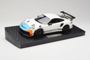 Porsche 911 991.2 GT3 RS Manthey Racing Hvid & Blå & Orange Minichamps 1:18 MR-911-GT3RS-1805 Metal — billede 2 af 6
