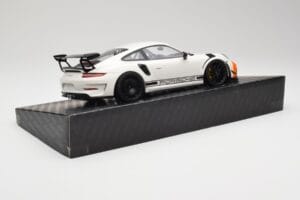 Porsche 911 991.2 GT3 RS Manthey Racing Hvid & Blå & Orange Minichamps 1:18 MR-911-GT3RS-1805 Metal — billede 3 af 6