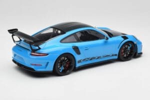 Porsche 911 991.2 GT3 RS Miami Blå Weissach Package & Sorte Magnesium Hjul Minichamps 1:18 153068231 Metal — billede 2 af 6