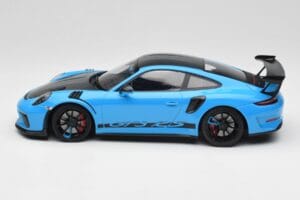 Porsche 911 991.2 GT3 RS Miami Blå Weissach Package & Sorte Magnesium Hjul Minichamps 1:18 153068231 Metal — billede 3 af 6
