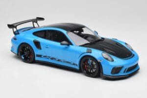 Porsche 911 991.2 GT3 RS Miami Blå Weissach Package & Sorte Magnesium Hjul Minichamps 1:18 153068231 Metal — billede 4 af 6