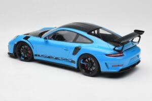 Porsche 911 991.2 GT3 RS Miami Blå Weissach Package & Sorte Magnesium Hjul Minichamps 1:18 153068231 Metal — billede 5 af 6